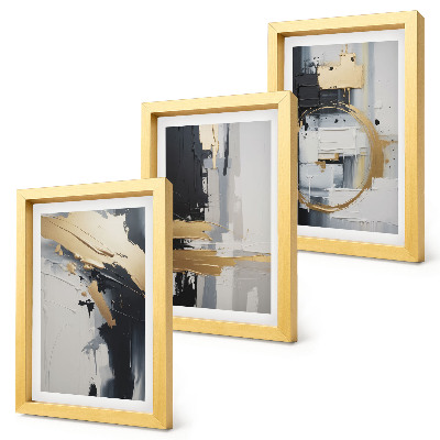 Photo frame wall Abstract painting compositions in black and white