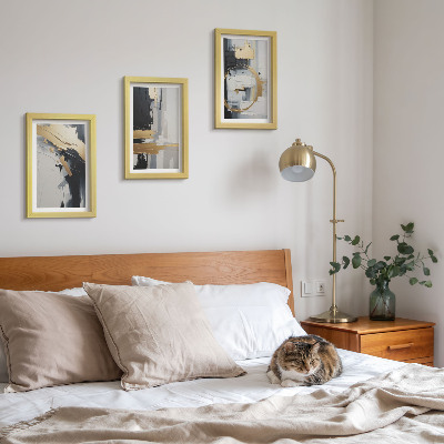 Photo frame wall Abstract painting compositions in black and white