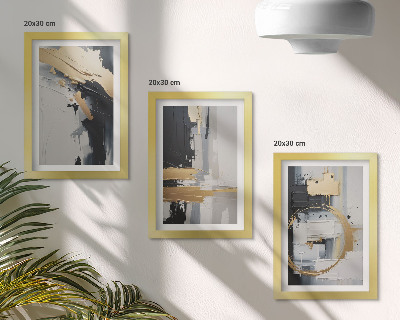 Photo frame wall Abstract painting compositions in black and white