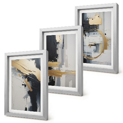 Photo frame wall Abstract painting compositions in black and white