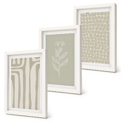 Photo frame wall Plant and geometric patterns in subdued colors