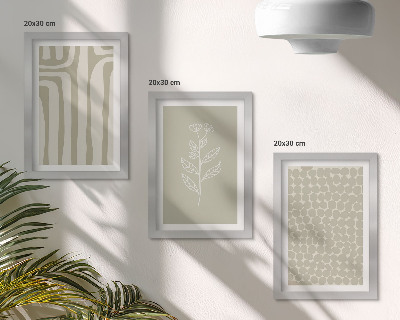 Photo frame wall Plant and geometric patterns in subdued colors