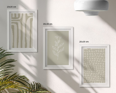 Photo frame wall Plant and geometric patterns in subdued colors