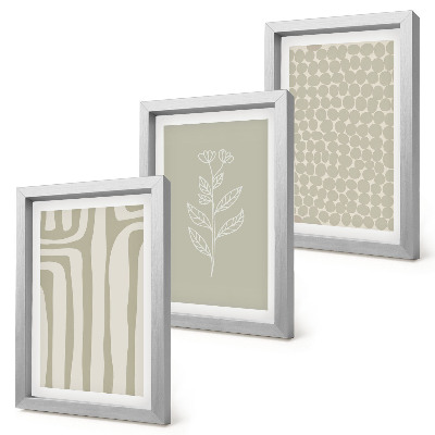 Photo frame wall Plant and geometric patterns in subdued colors