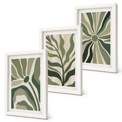 Photo frame wall Plant patterns in shades of green and beige