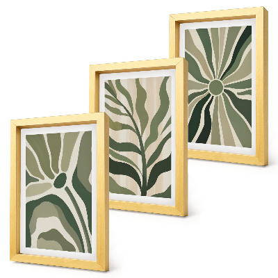 Photo frame wall Plant patterns in shades of green and beige