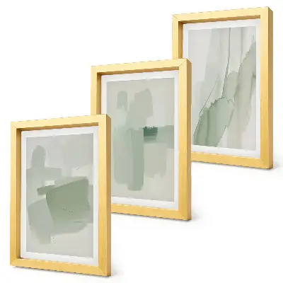 Abstract patterns watercolor triptych framed
