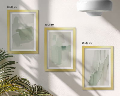 Framed triptych Abstract patterns in watercolor style