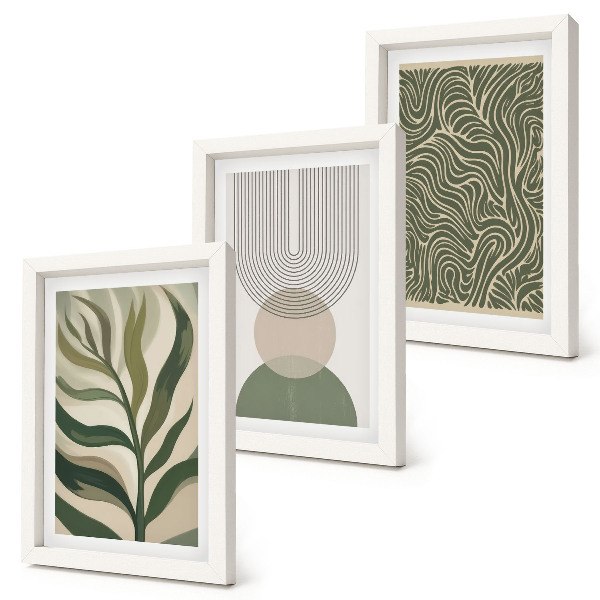 Photo frame wall Leaves and geometric shapes abstract