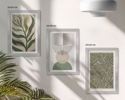 Photo frame wall Leaves and geometric shapes abstract
