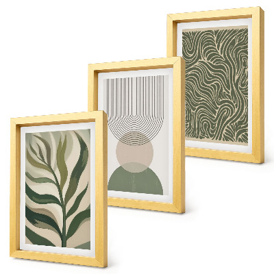 Photo frame wall Leaves and geometric shapes abstract