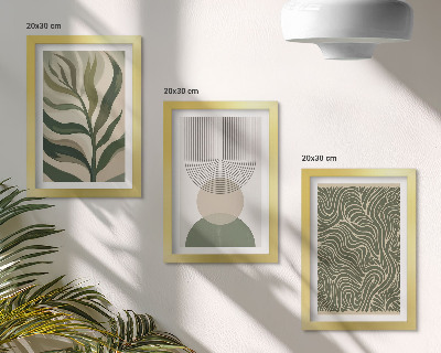 Photo frame wall Leaves and geometric shapes abstract