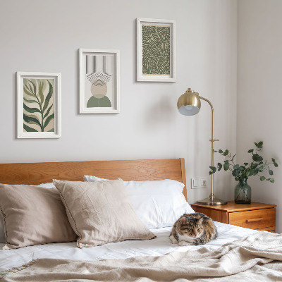 Photo frame wall Leaves and geometric shapes abstract