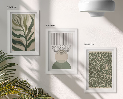 Photo frame wall Leaves and geometric shapes abstract