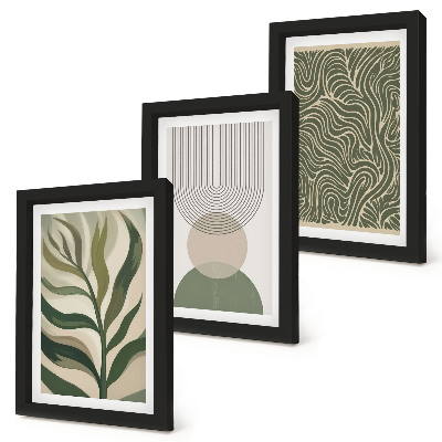 Photo frame wall Leaves and geometric shapes abstract
