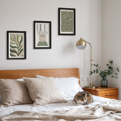 Photo frame wall Leaves and geometric shapes abstract