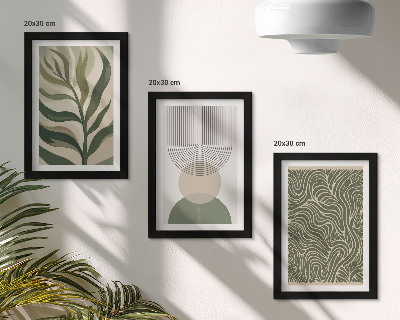 Photo frame wall Leaves and geometric shapes abstract