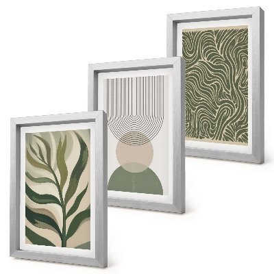 Photo frame wall Leaves and geometric shapes abstract