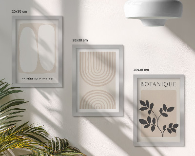 3-piece wall art set Boho delicate posters abstract plant motifs