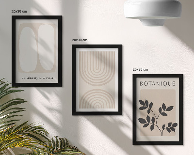 3-piece wall art set Boho delicate posters abstract plant motifs
