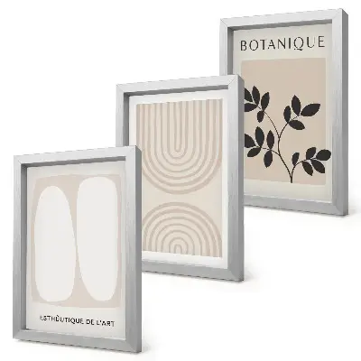 3-piece wall art set boho abstract plant motifs