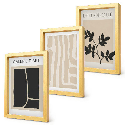 Photo frame wall Abstract shapes and plant motifs in neutral tones
