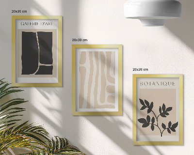 Photo frame wall Abstract shapes and plant motifs in neutral tones