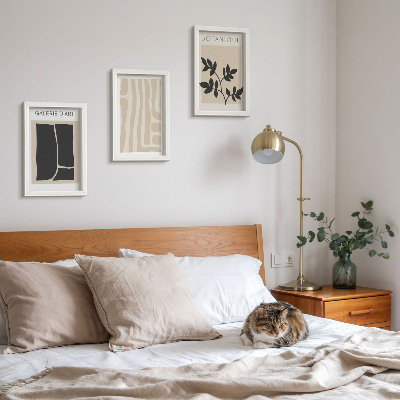 Photo frame wall Abstract shapes and plant motifs in neutral tones