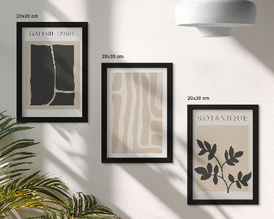 Photo frame wall Abstract shapes and plant motifs in neutral tones
