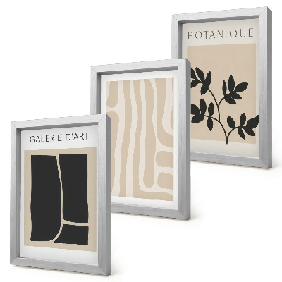 Photo frame wall Abstract shapes and plant motifs in neutral tones