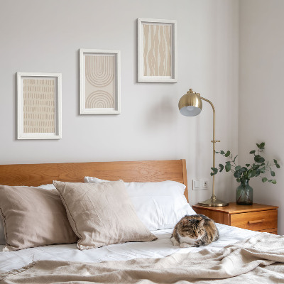 Framed triptych Abstract patterns in shades of beige and white
