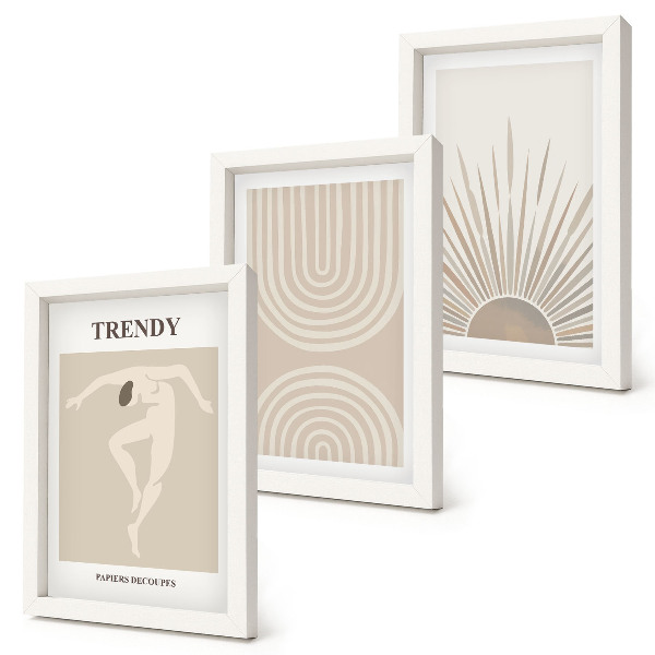 Photo frame wall Pastel posters, fashionable boho abstractions