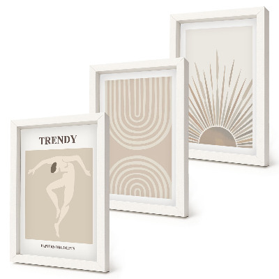 Photo frame wall Pastel posters, fashionable boho abstractions