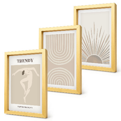 Photo frame wall Pastel posters, fashionable boho abstractions