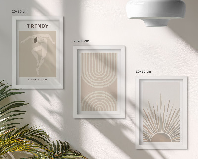 Photo frame wall Pastel posters, fashionable boho abstractions