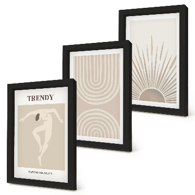 Photo frame wall Pastel posters, fashionable boho abstractions