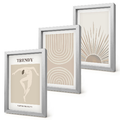 Photo frame wall Pastel posters, fashionable boho abstractions