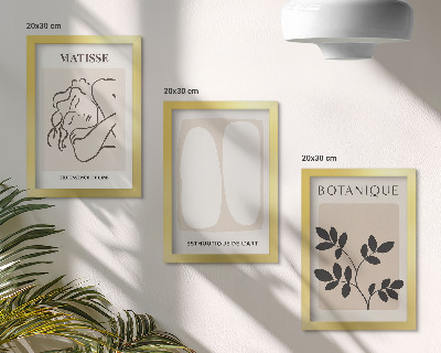 Framed triptych Stylish minimalist paintings with plant motifs by Matisse