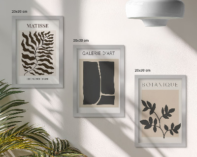 3-piece wall art set Minimalist posters with plant patterns and abstracts