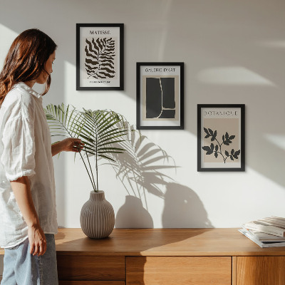 3-piece wall art set Minimalist posters with plant patterns and abstracts