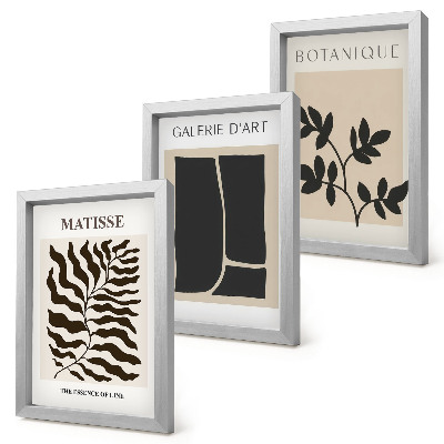 3-piece wall art set Minimalist posters with plant patterns and abstracts