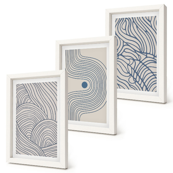 Photo frame wall Abstract decorative lines wave shapes