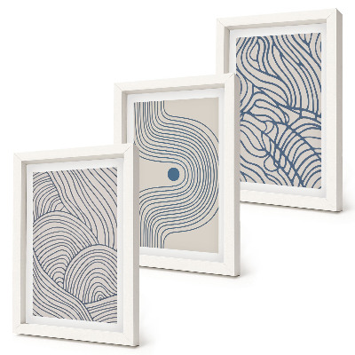 Photo frame wall Abstract decorative lines wave shapes