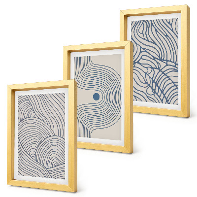 Photo frame wall Abstract decorative lines wave shapes