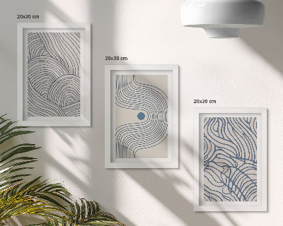 Photo frame wall Abstract decorative lines wave shapes