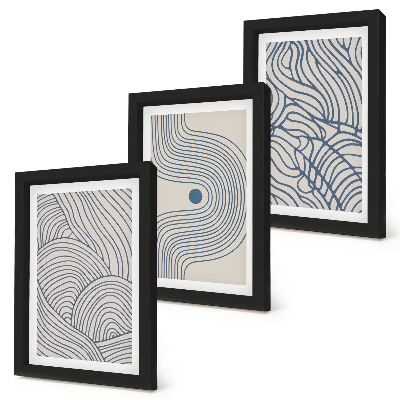 Photo frame wall Abstract decorative lines wave shapes