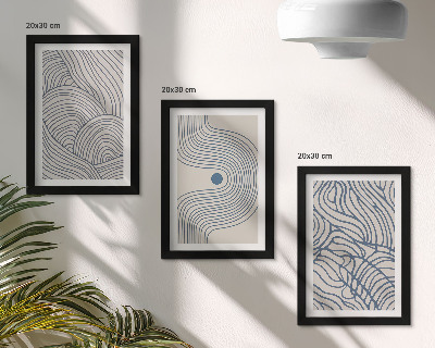 Photo frame wall Abstract decorative lines wave shapes