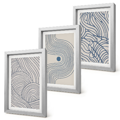Photo frame wall Abstract decorative lines wave shapes