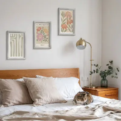 3-piece botanical wall art set minimalist Paris motifs poster collection
