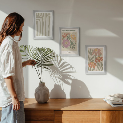 3-piece wall art set Botanical motifs poster Paris minimalism
